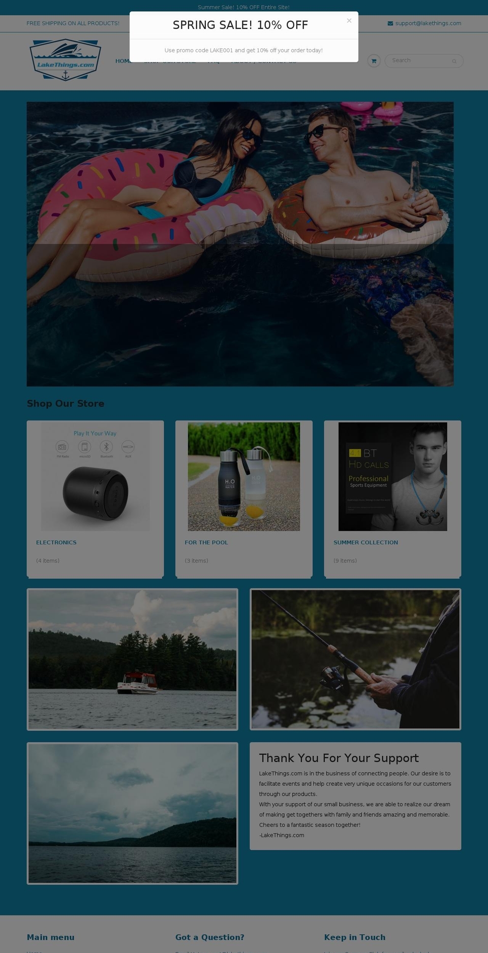 lakethings.com shopify website screenshot