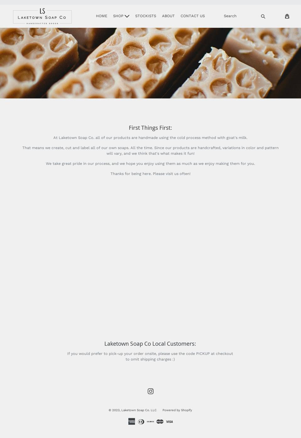 laketownsoapco.com shopify website screenshot