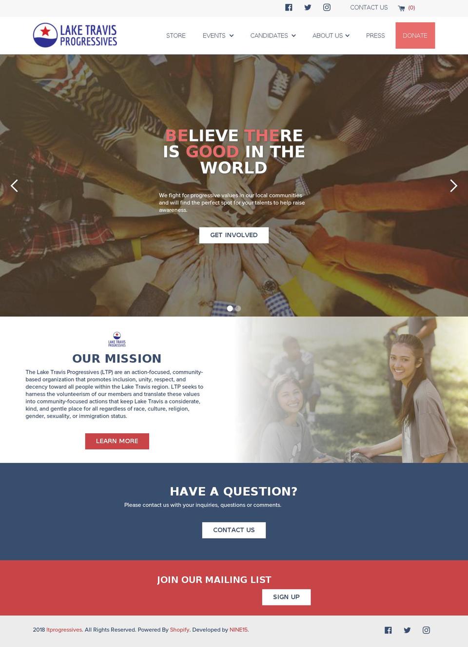 laketravisprogressives.org shopify website screenshot