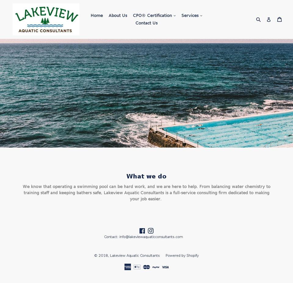 lakeviewaquaticconsultants.com shopify website screenshot