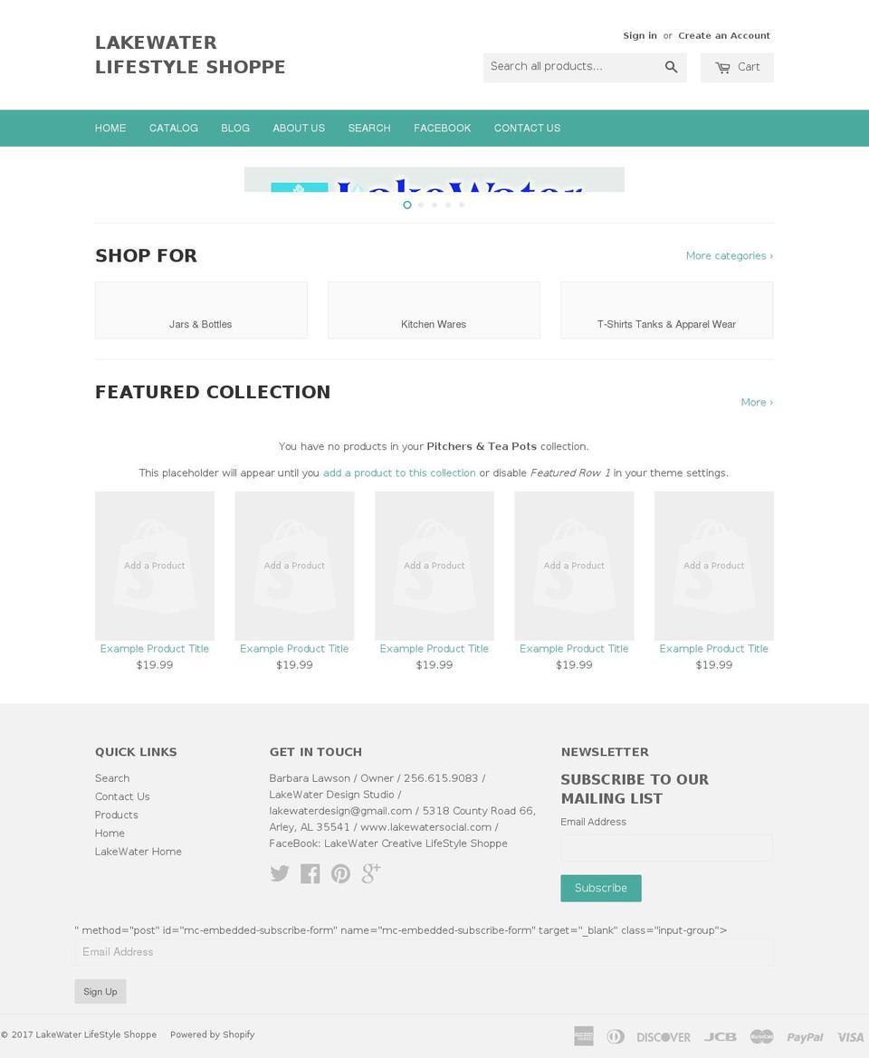 lakewaterstudios.com shopify website screenshot