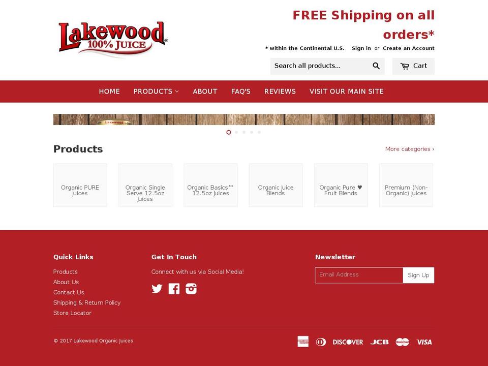 lakewoodorganicjuice.com shopify website screenshot