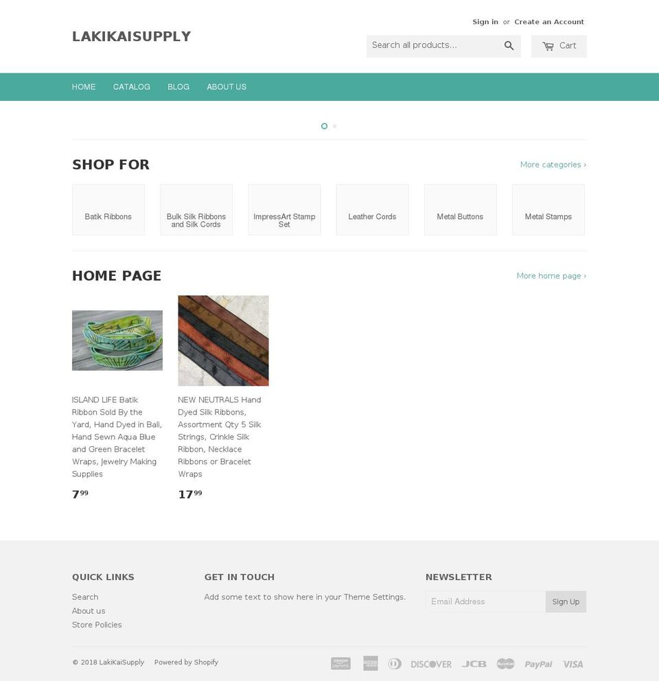 lakikaisupply.com — Shopify storefront screenshot