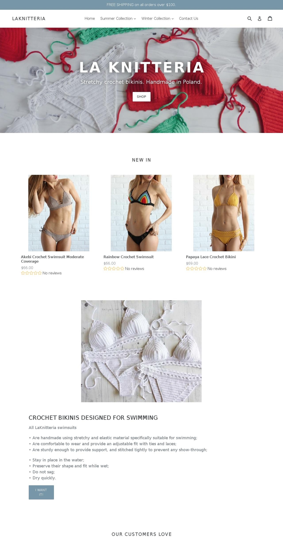 laknitteria.com shopify website screenshot