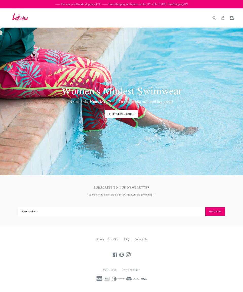 lakunaswim.com — Shopify storefront screenshot