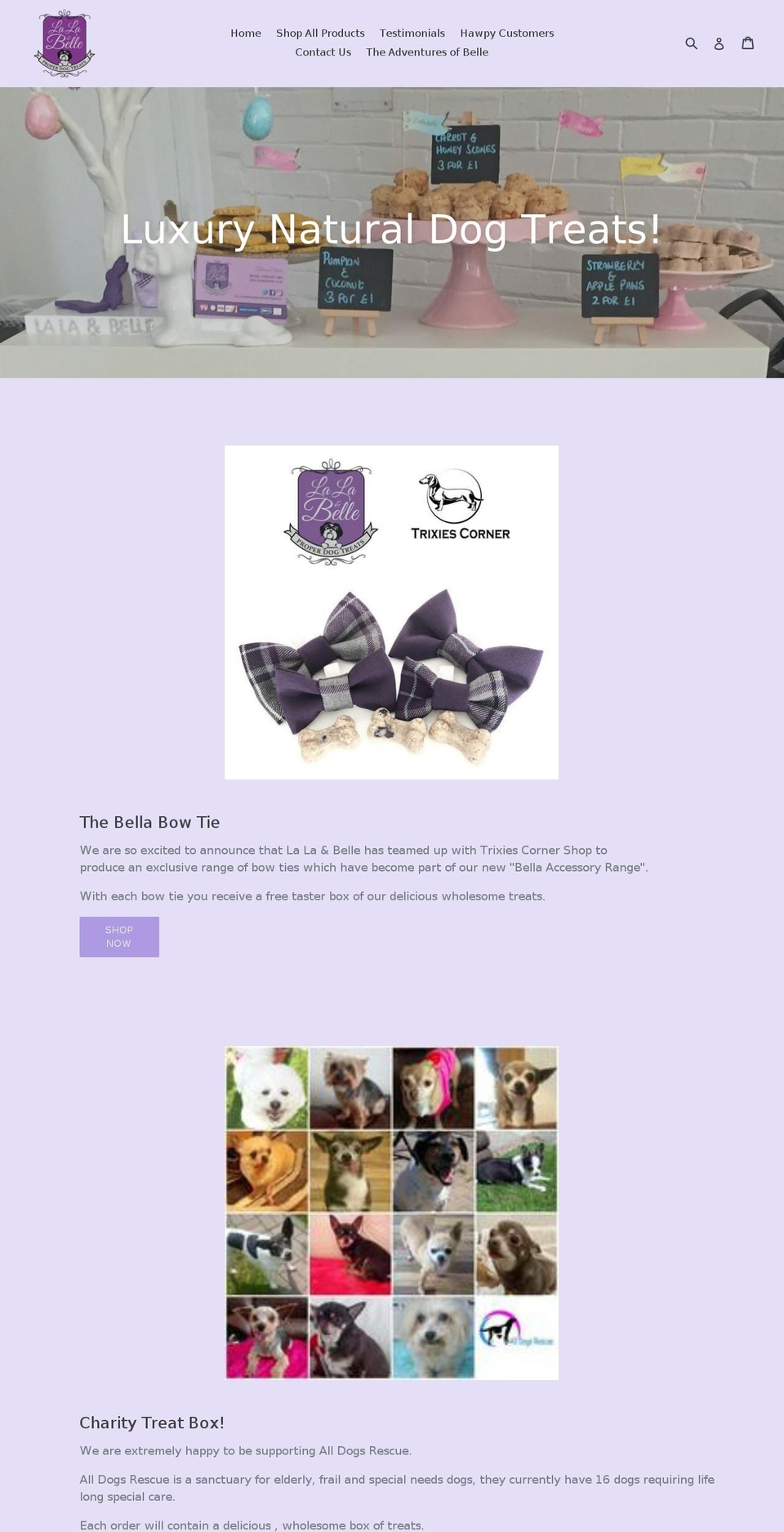 lalaandbelle.co.uk shopify website screenshot