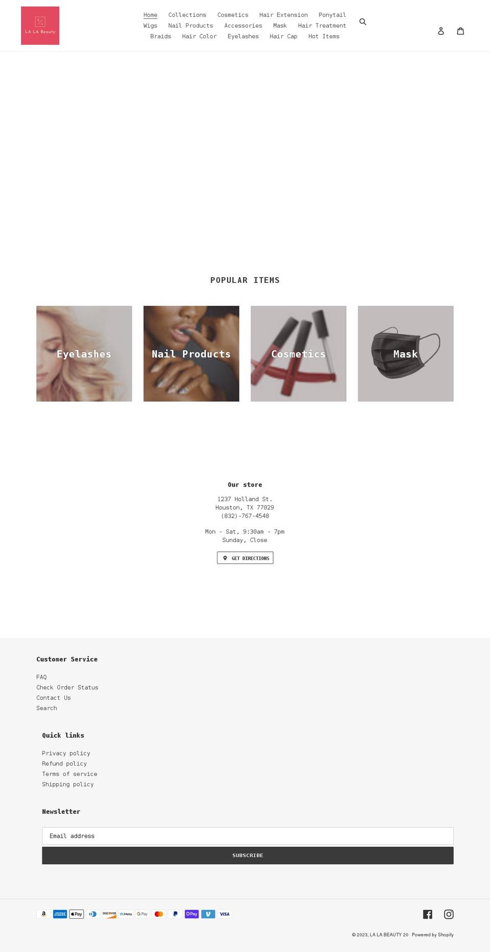 lalabeauty20.com shopify website screenshot