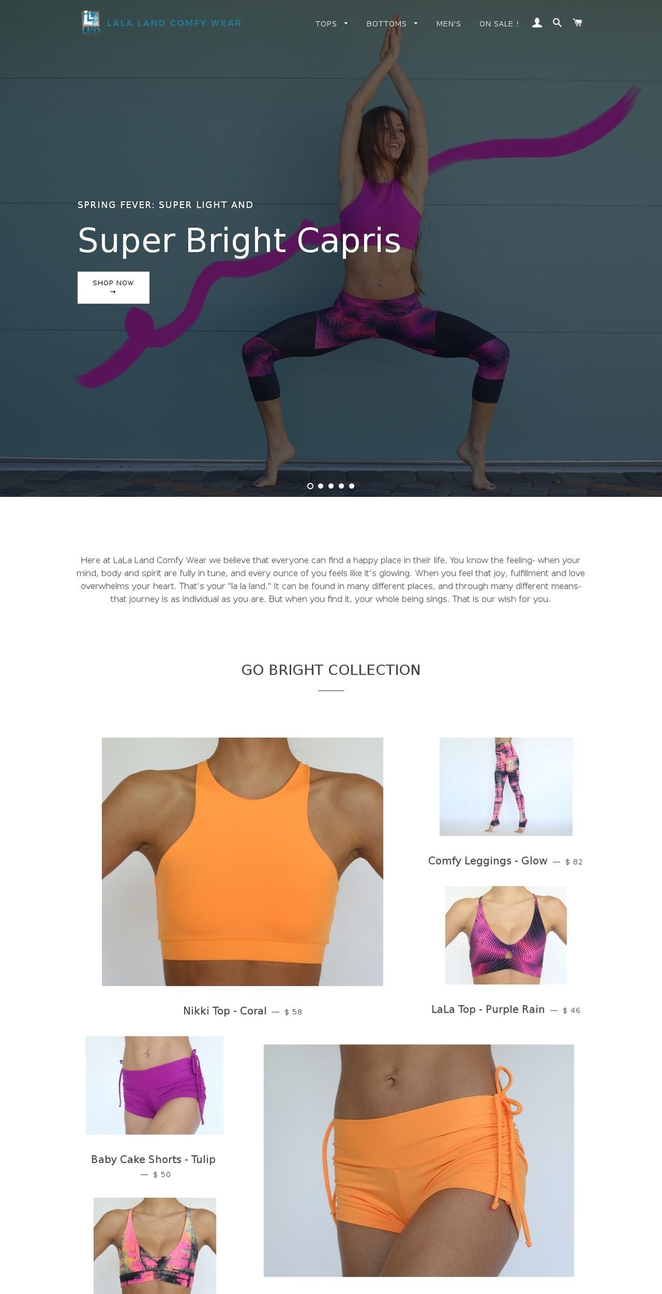 lalalandcomfywear.com shopify website screenshot
