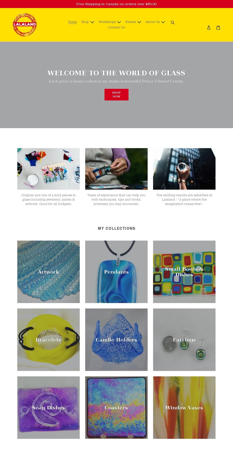 New Website Design Shopify theme site example lalalandglassstudio.com