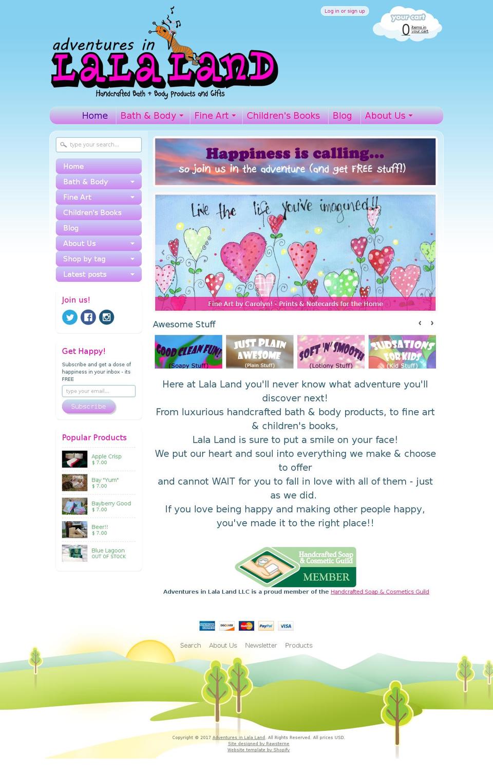 lalalandsoap.com shopify website screenshot