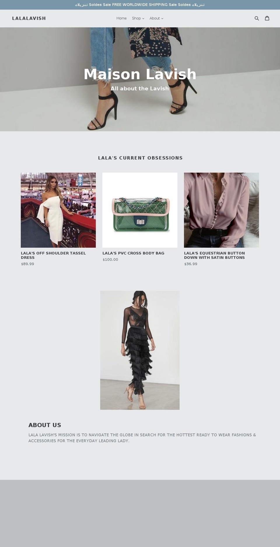 lalalavish.com — Shopify storefront screenshot