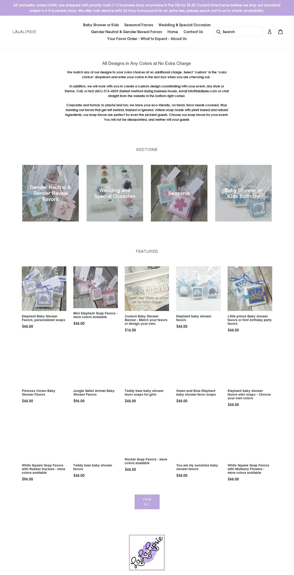 lalalipsie.com shopify website screenshot