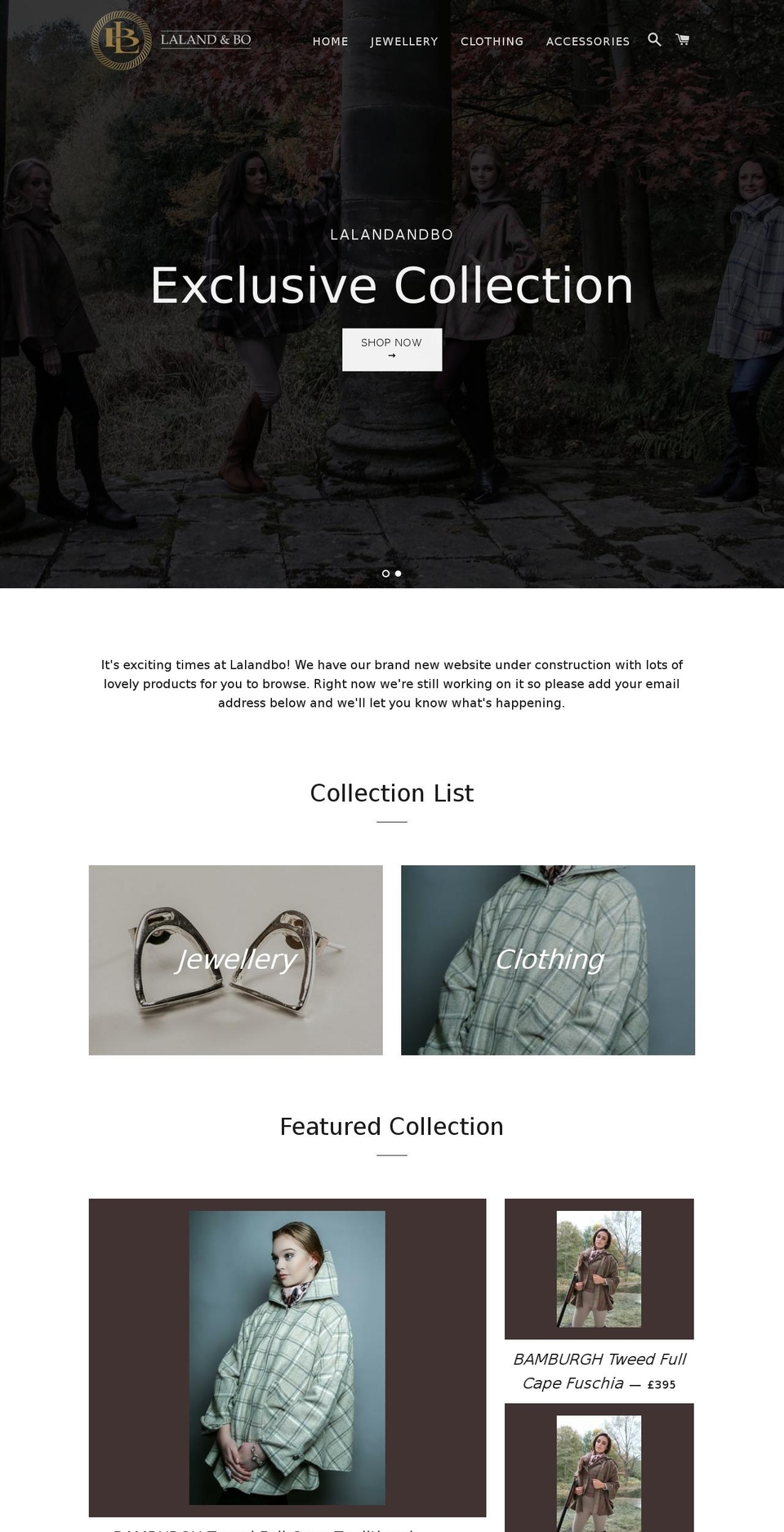 lalandandbo.com shopify website screenshot