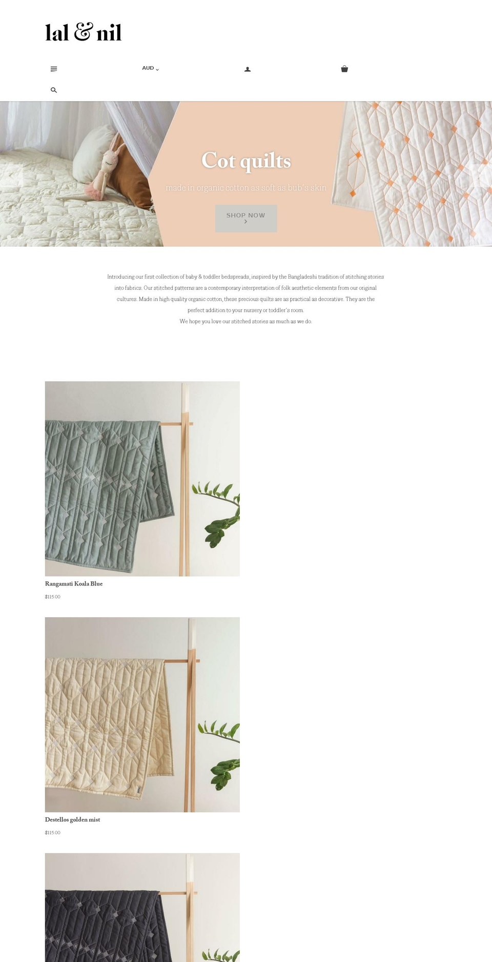 lalandnil.com — Shopify storefront screenshot