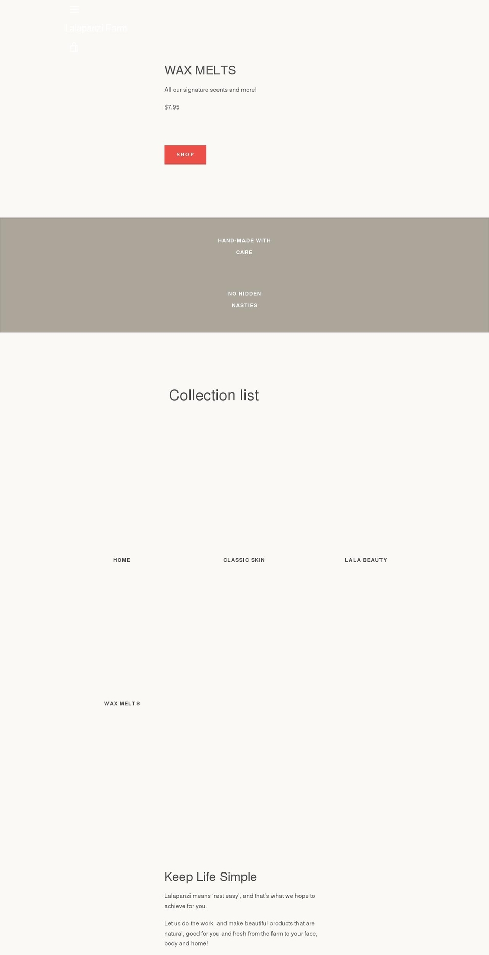 lalapanzifarm.com.au shopify website screenshot