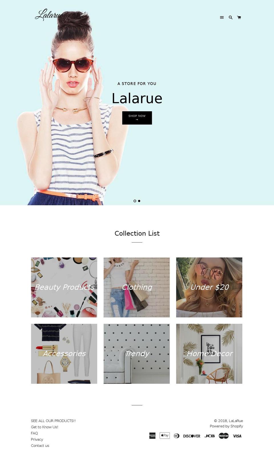 lalarue.net shopify website screenshot