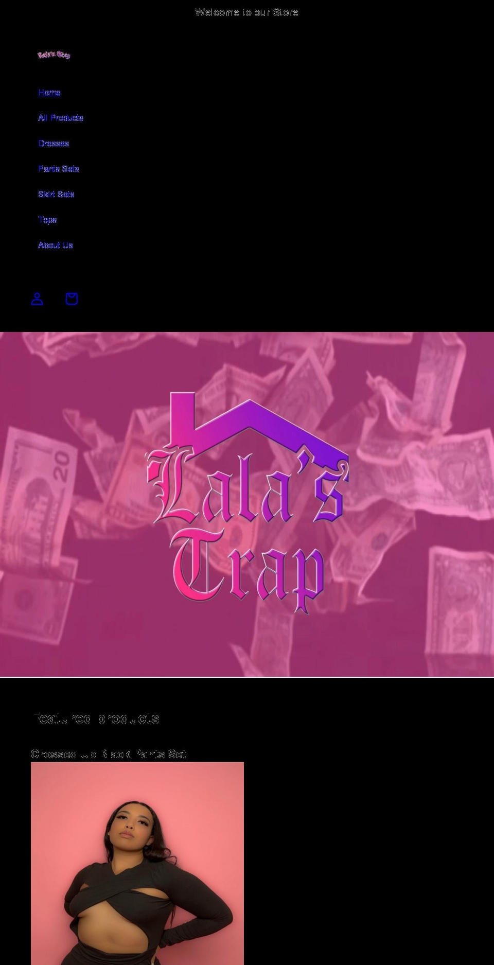 lalastrap.com shopify website screenshot