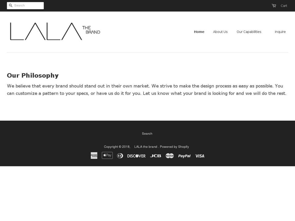 lalathebrand.com — Shopify storefront screenshot