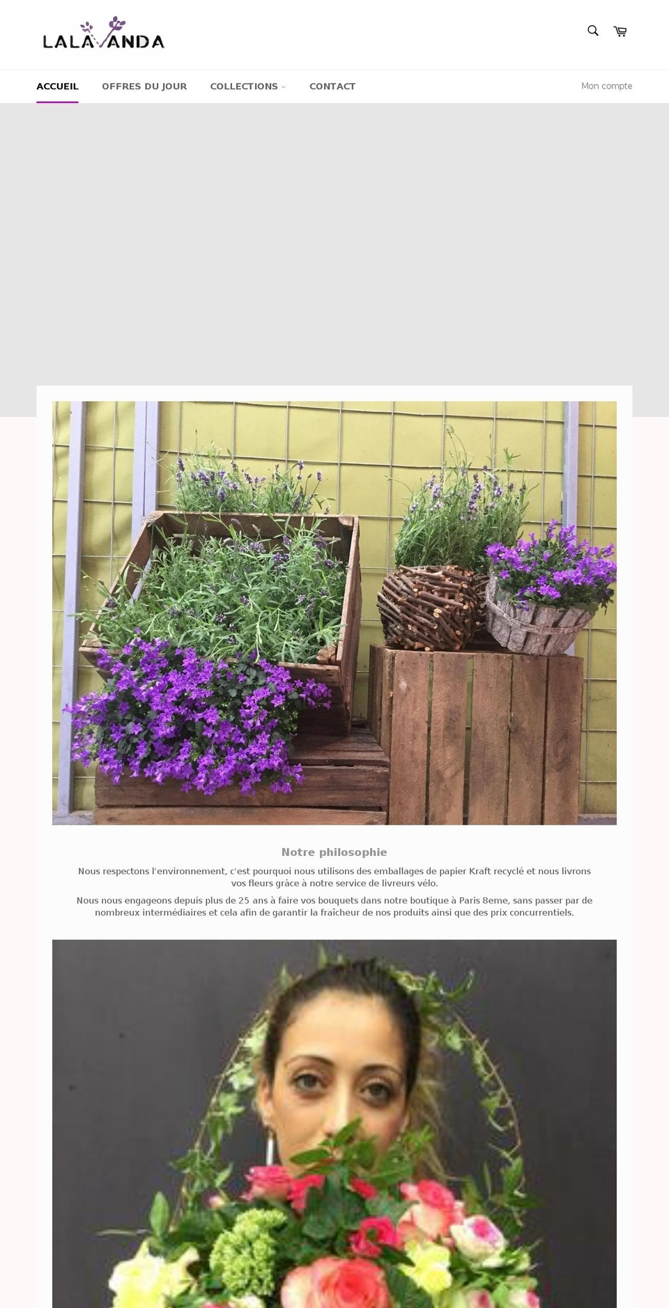 lalavandaflower.com — Shopify storefront screenshot