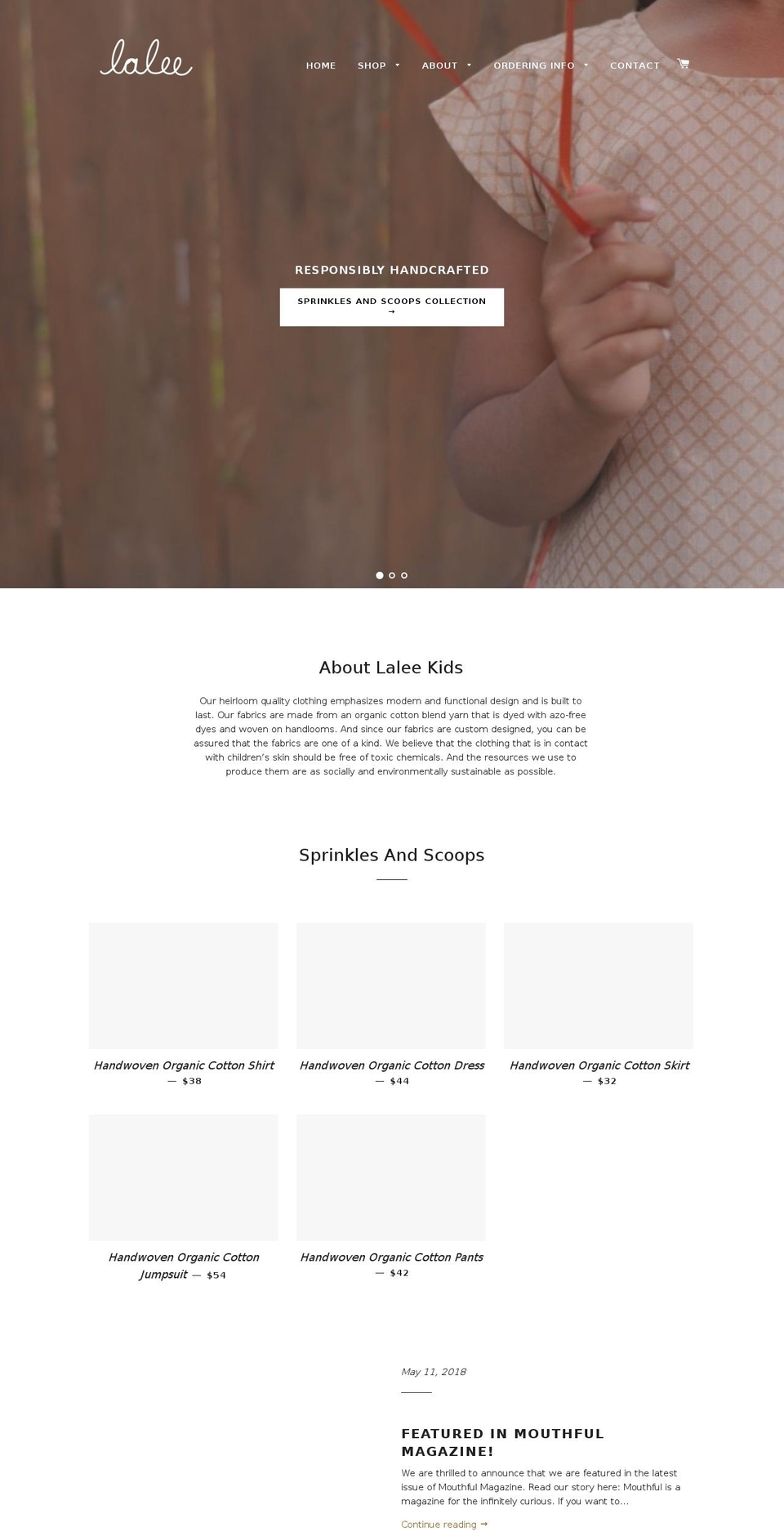 laleekids.com — Shopify storefront screenshot
