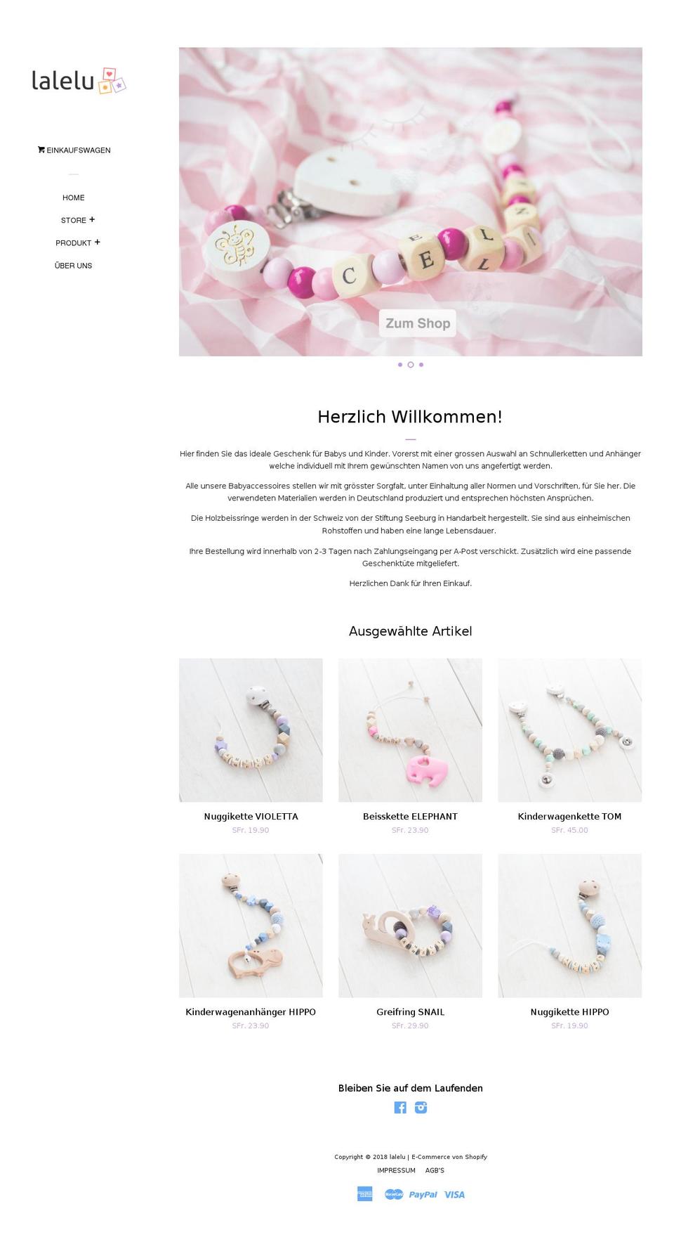 lalelu.ch shopify website screenshot