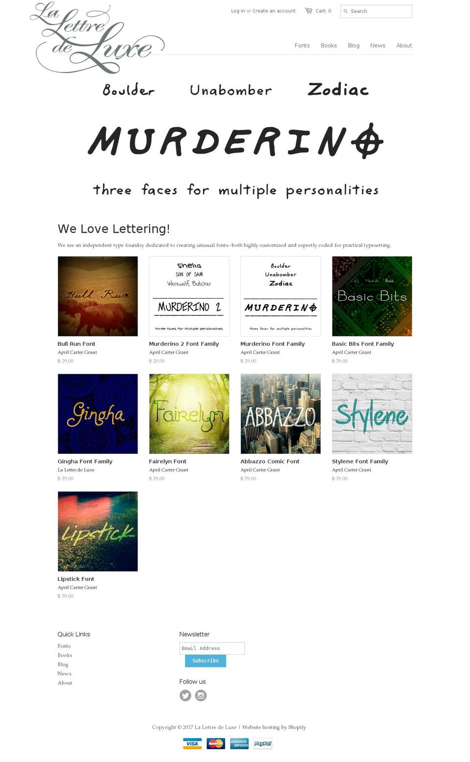 lalettredeluxe.com shopify website screenshot