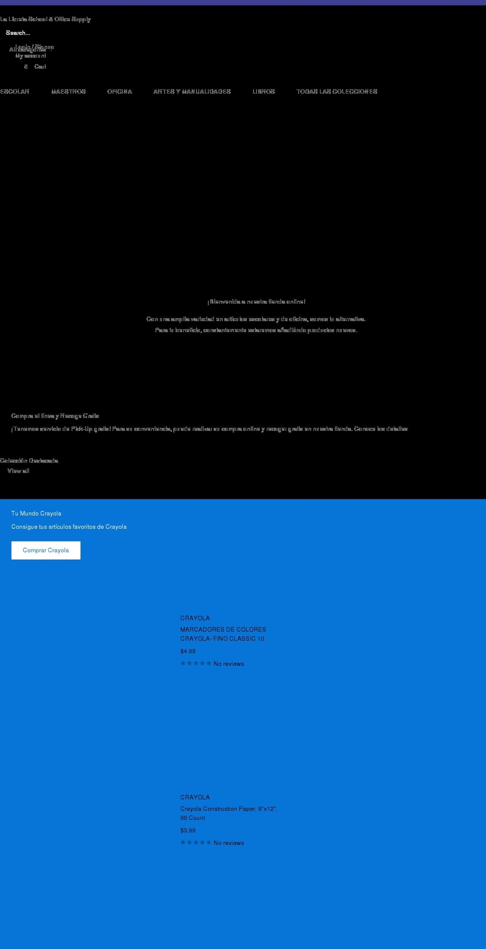 lalibretaschoolsupply.com shopify website screenshot