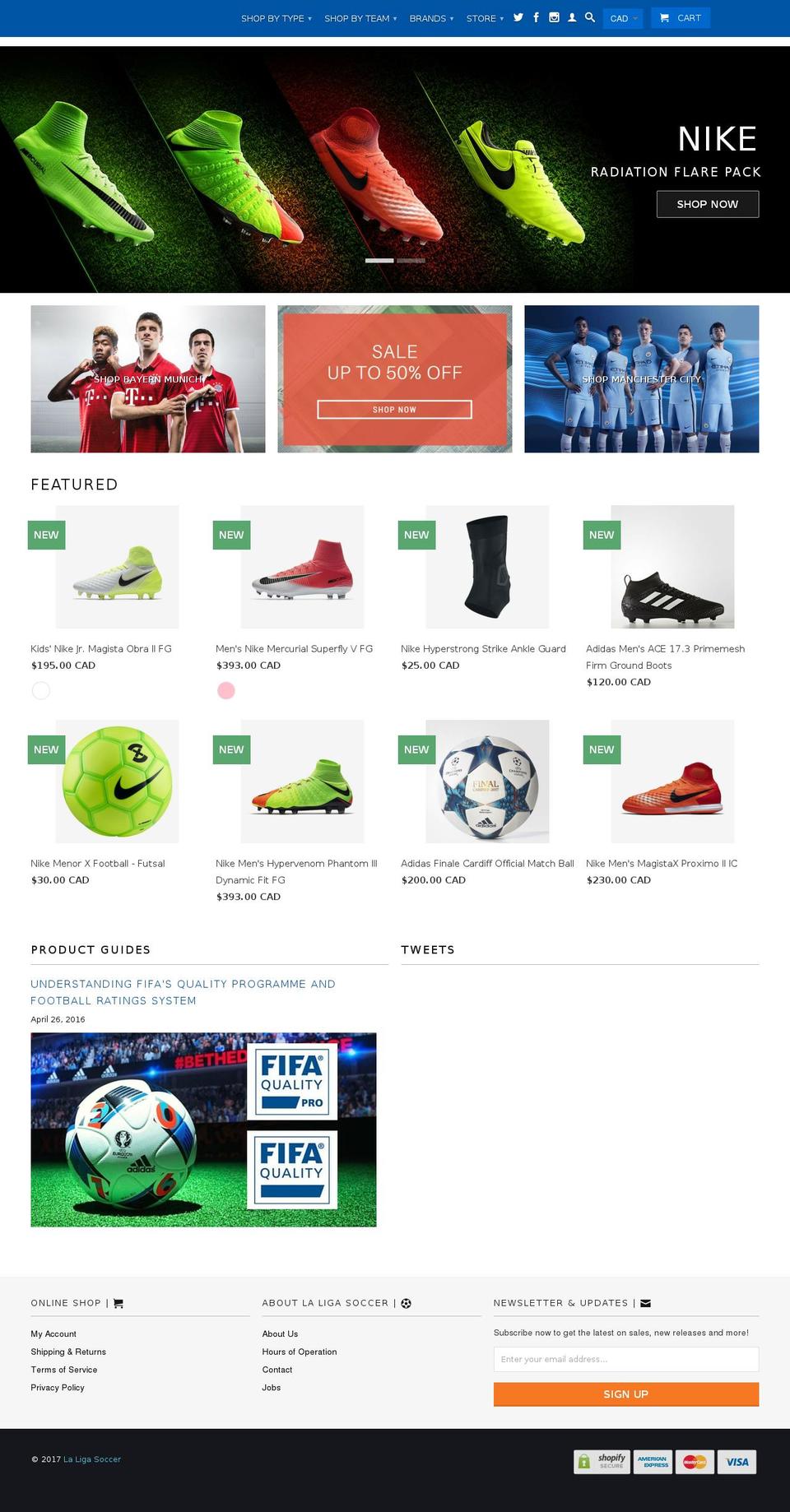 laligasoccer.ca shopify website screenshot