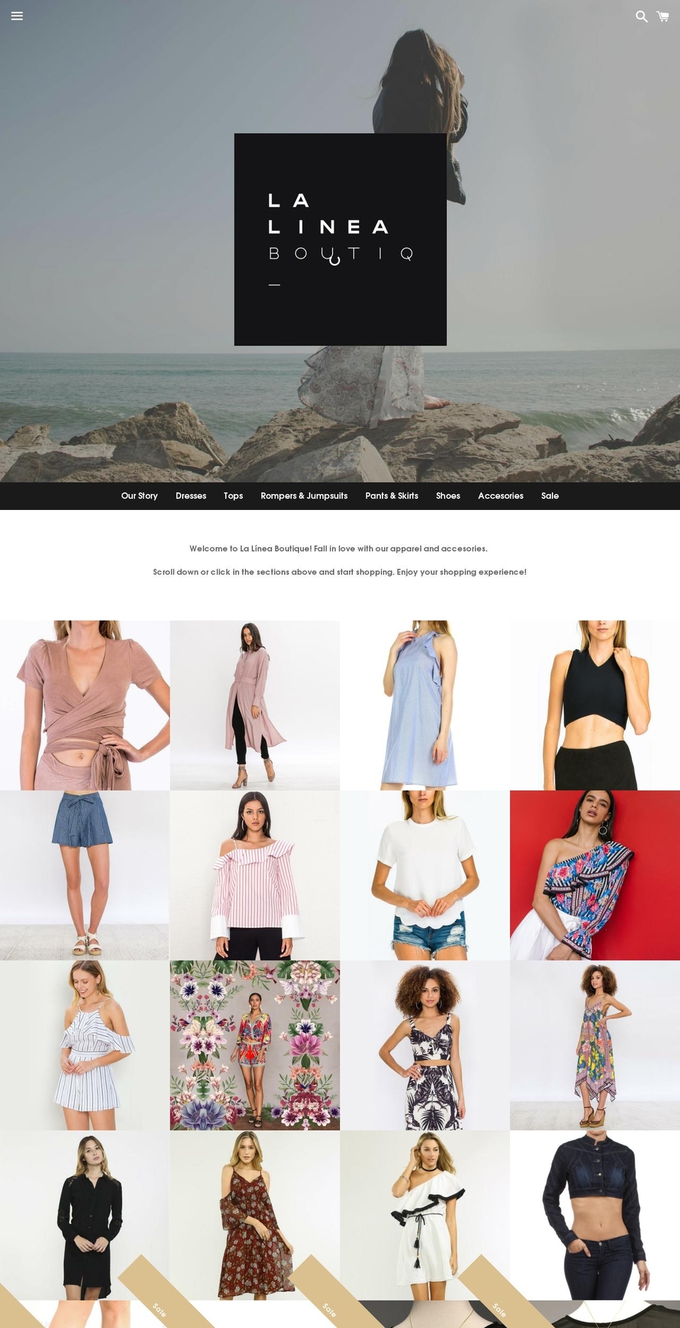 lalineaboutique.com shopify website screenshot
