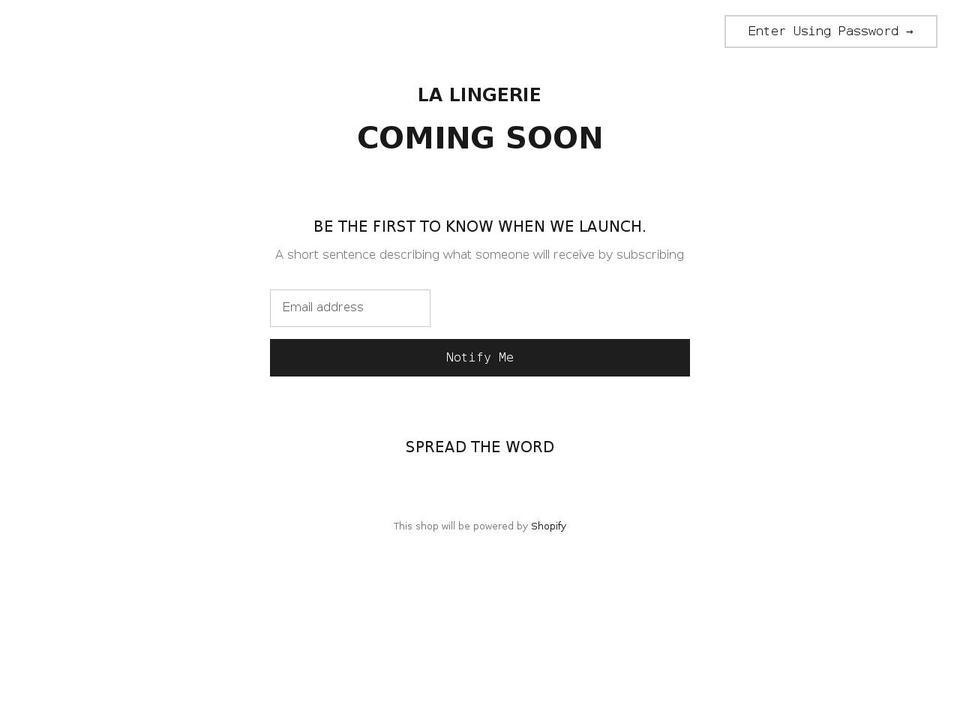 lalingerie.shop shopify website screenshot