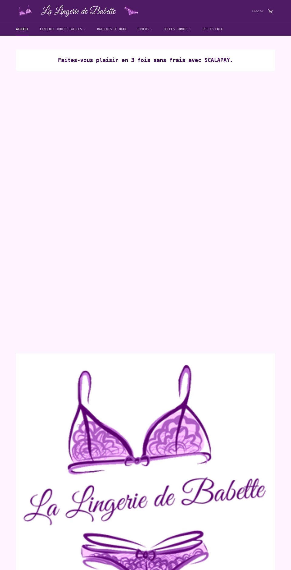 lalingeriedebabette.com shopify website screenshot
