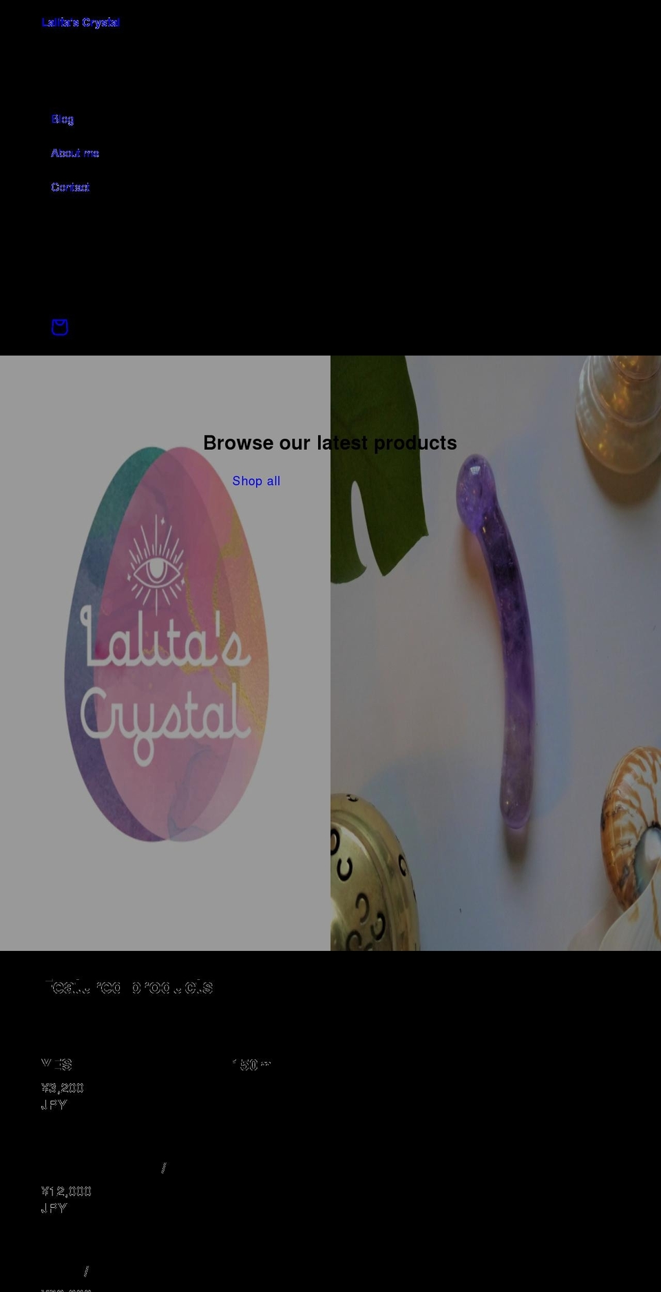 lalitacrystal.store shopify website screenshot