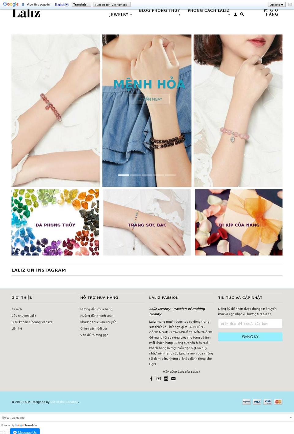 laliz.vn shopify website screenshot