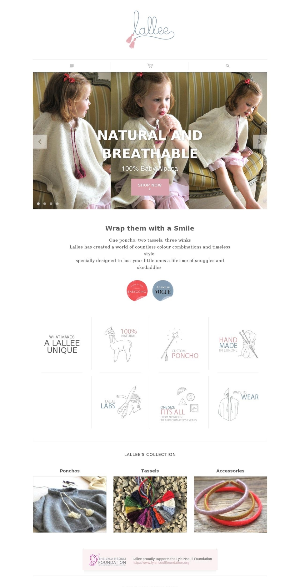Lallee Shopify theme site example lallee-ponchos.com
