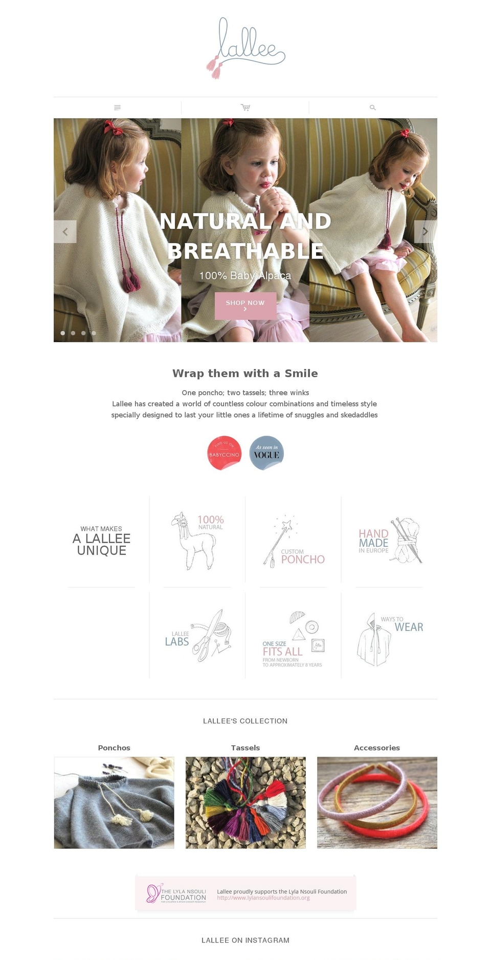 Lallee Shopify theme site example lalleeponchos.com