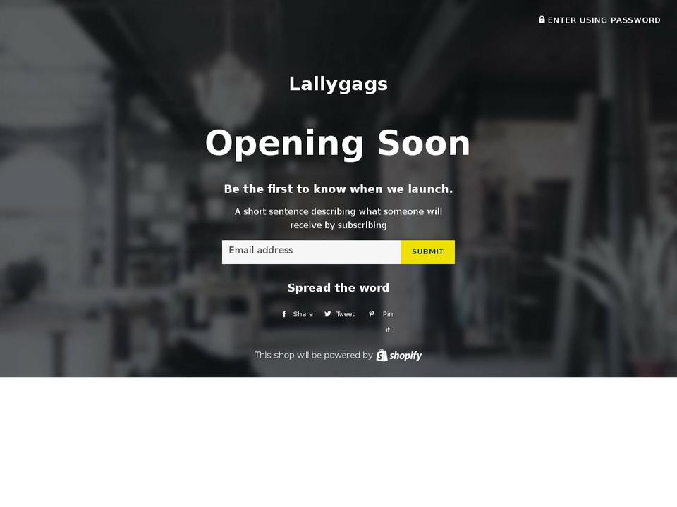 lallygags.com — Shopify storefront screenshot