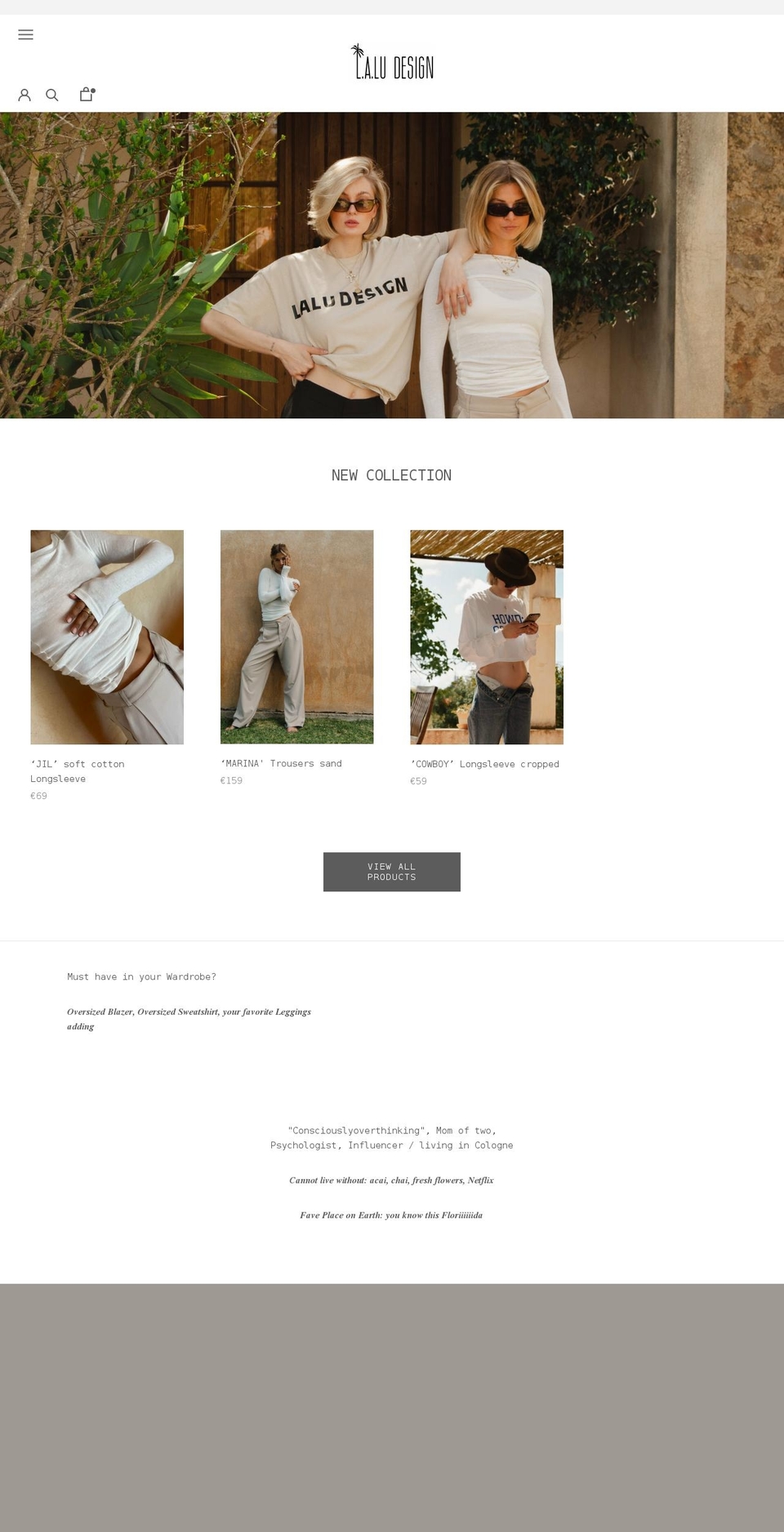 lalu-design.com shopify website screenshot