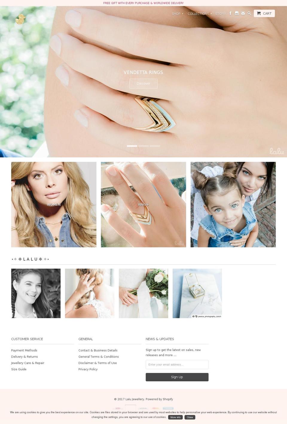 lalujewellery.com shopify website screenshot