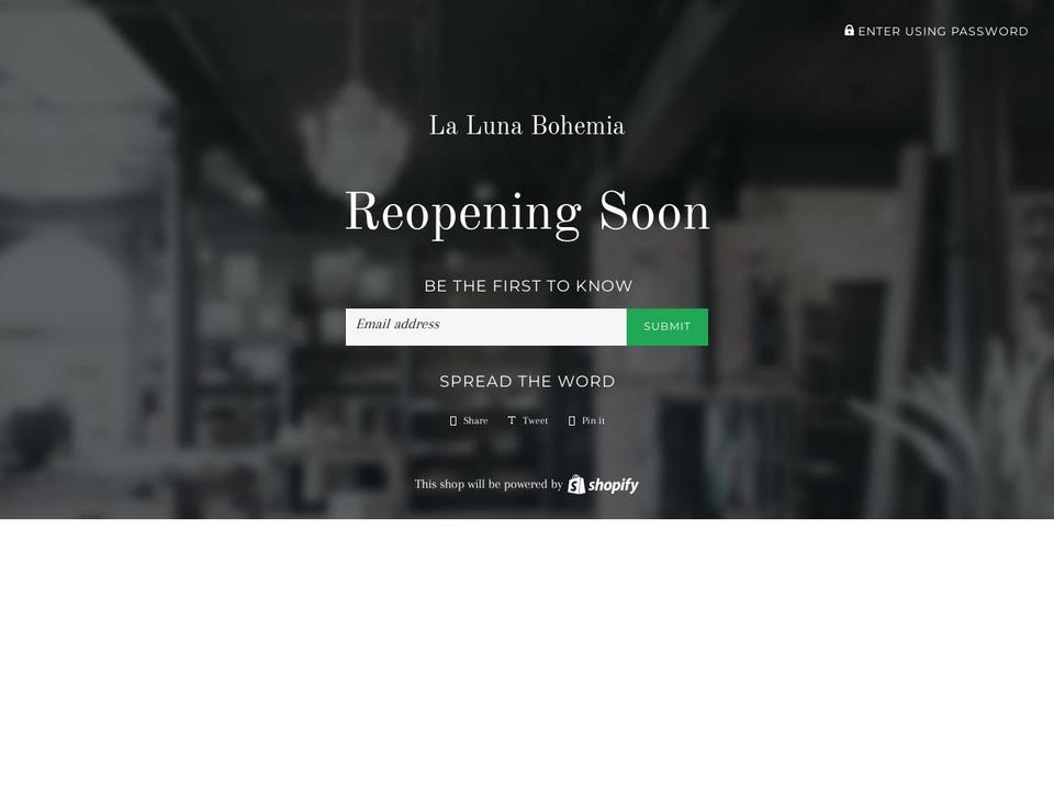 lalunabohemia.com — Shopify storefront screenshot