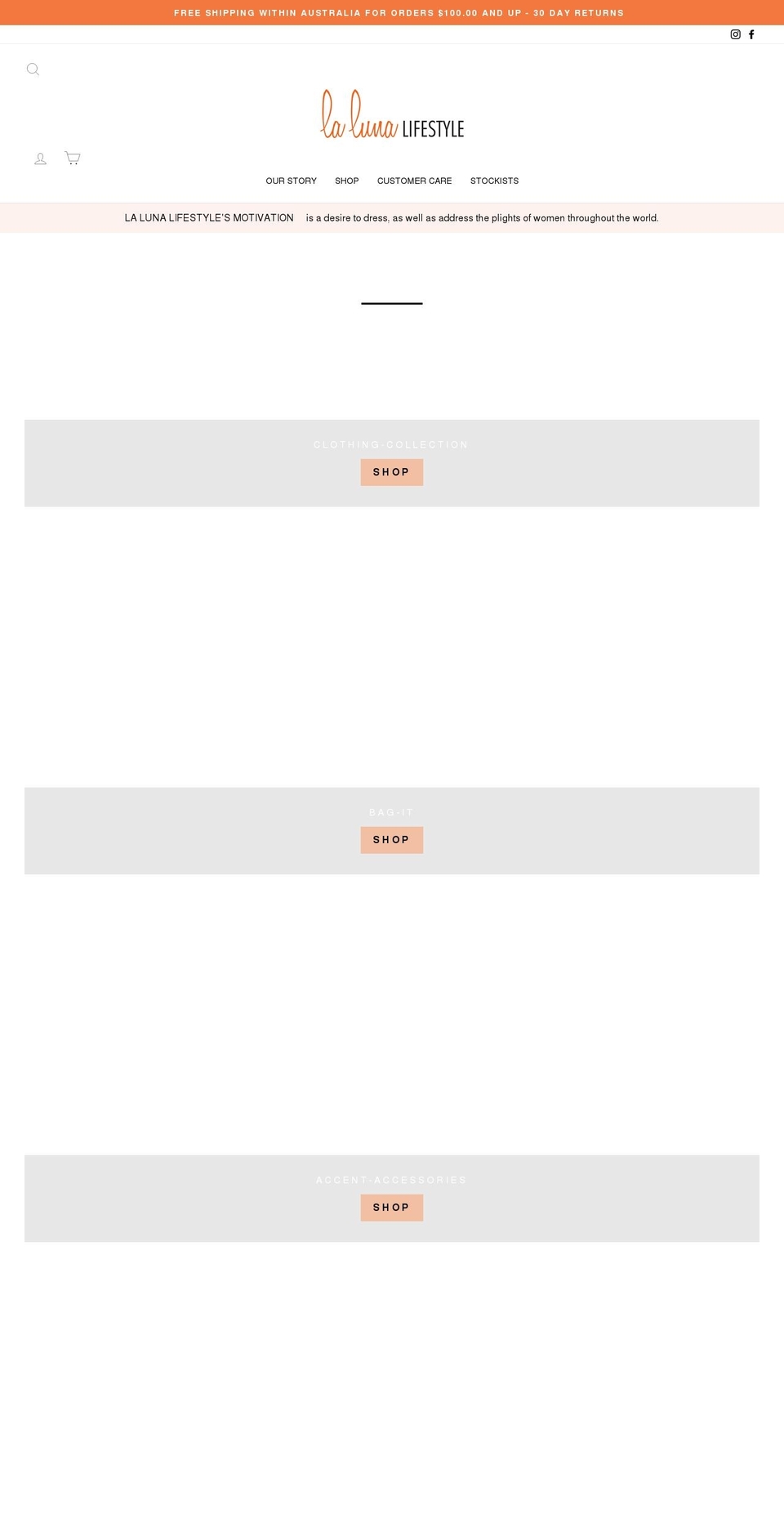 lalunalifestyle.com shopify website screenshot