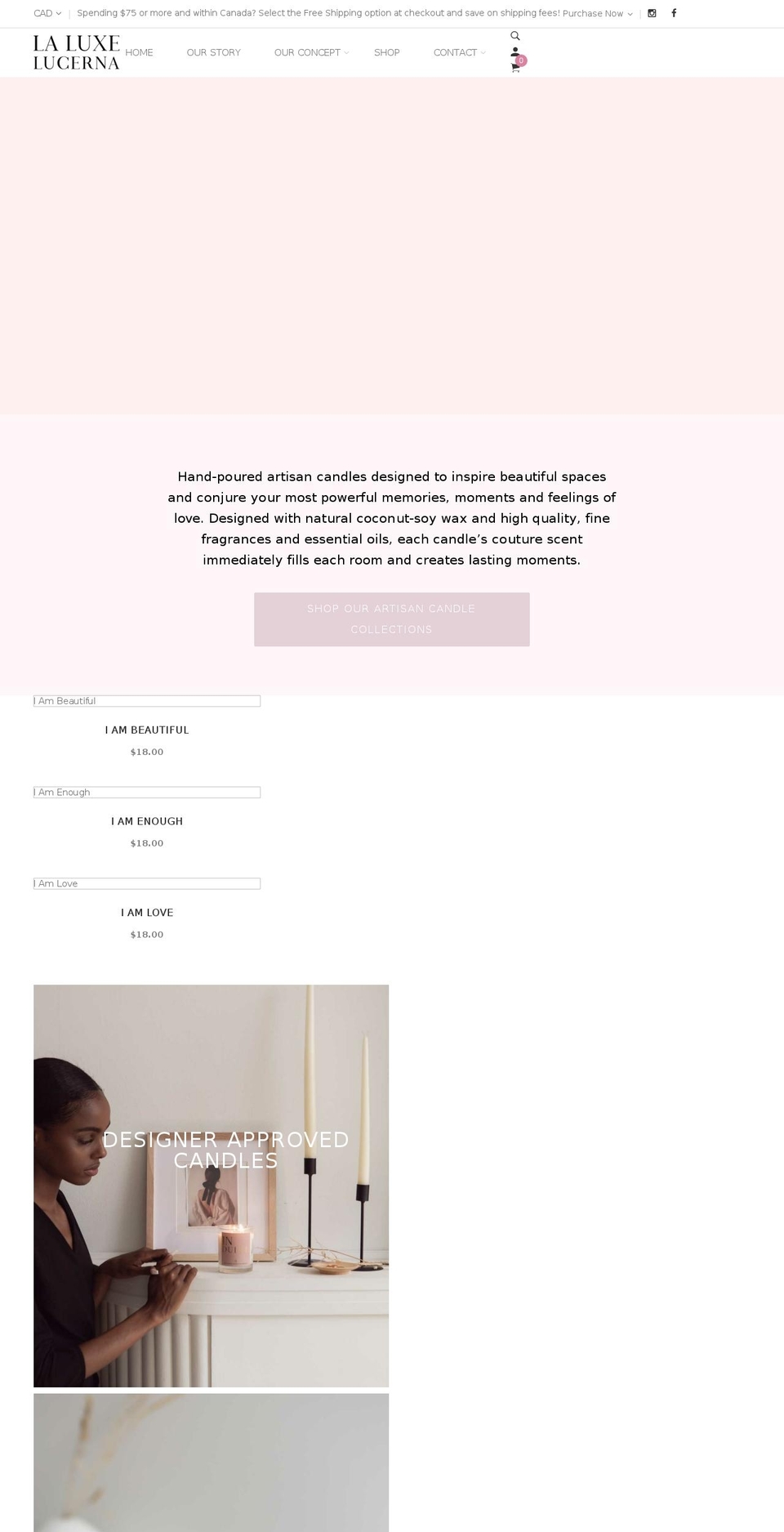 Lezada Shopify theme site example laluxelucerna.com