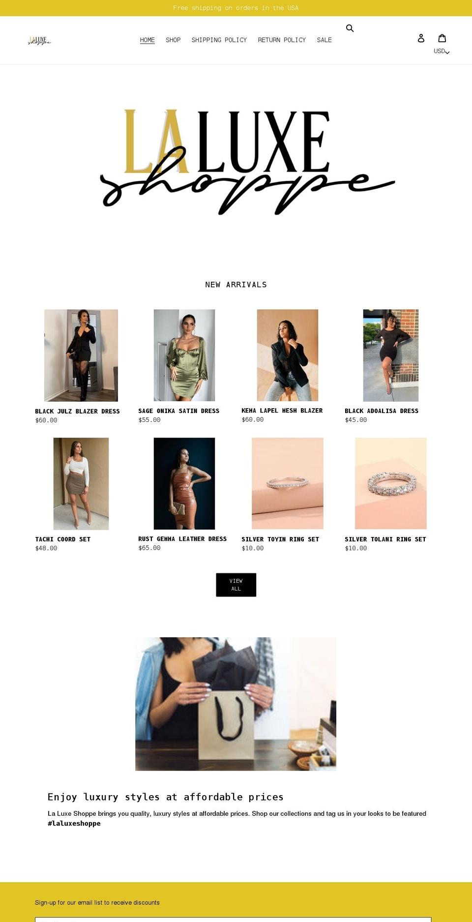 laluxeshoppe.com shopify website screenshot