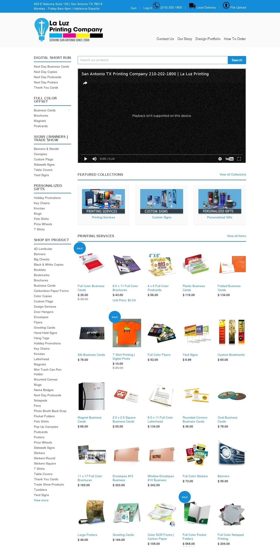 laluzprinting.com shopify website screenshot