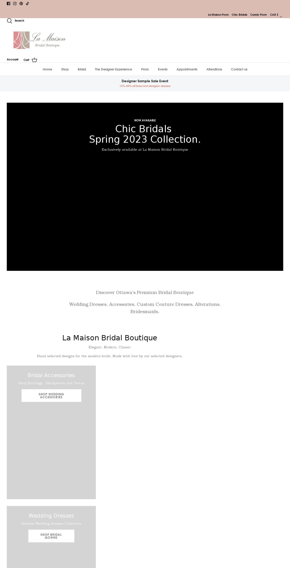 lamaisonbridal.com shopify website screenshot