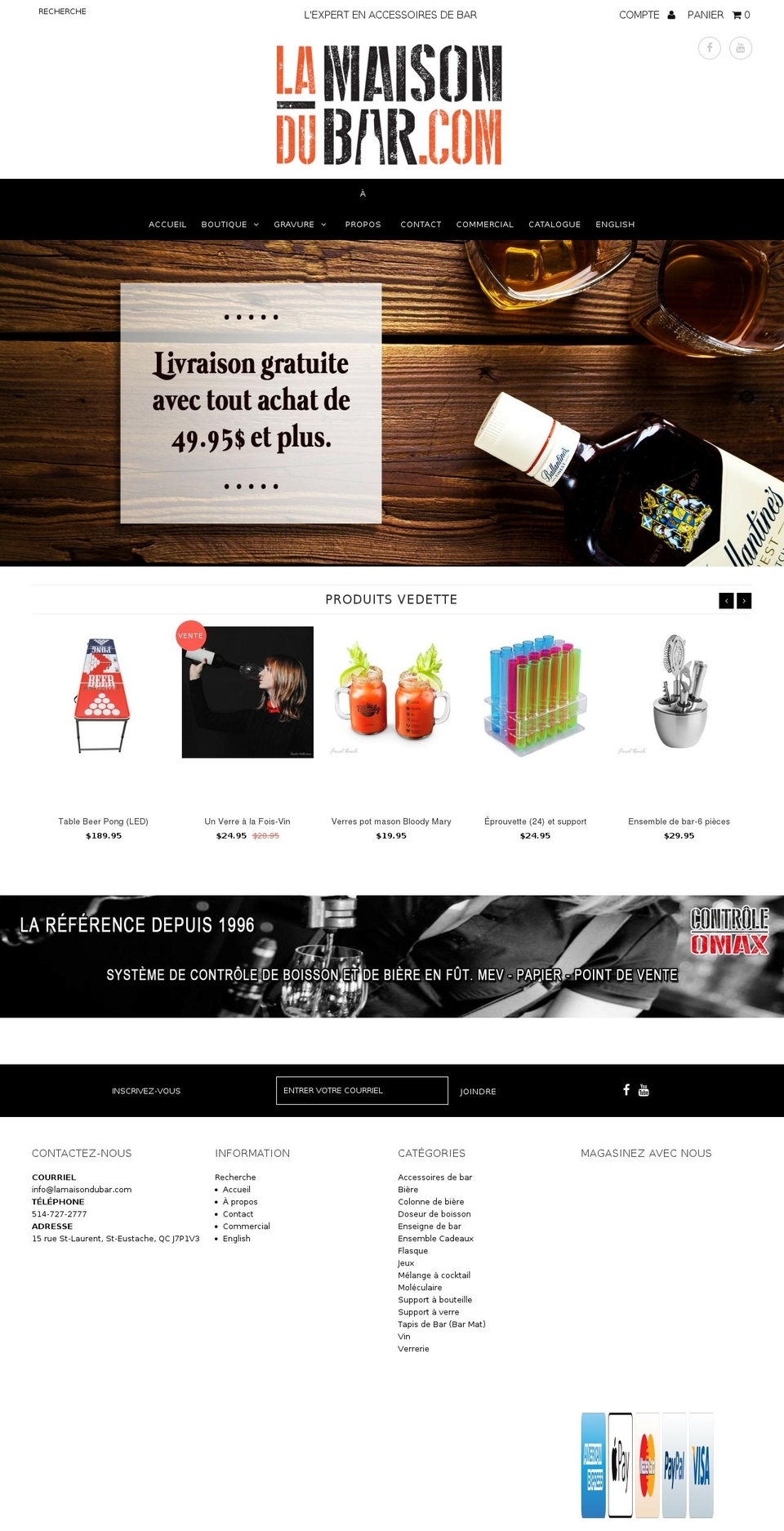 lamaisondubar.ca shopify website screenshot