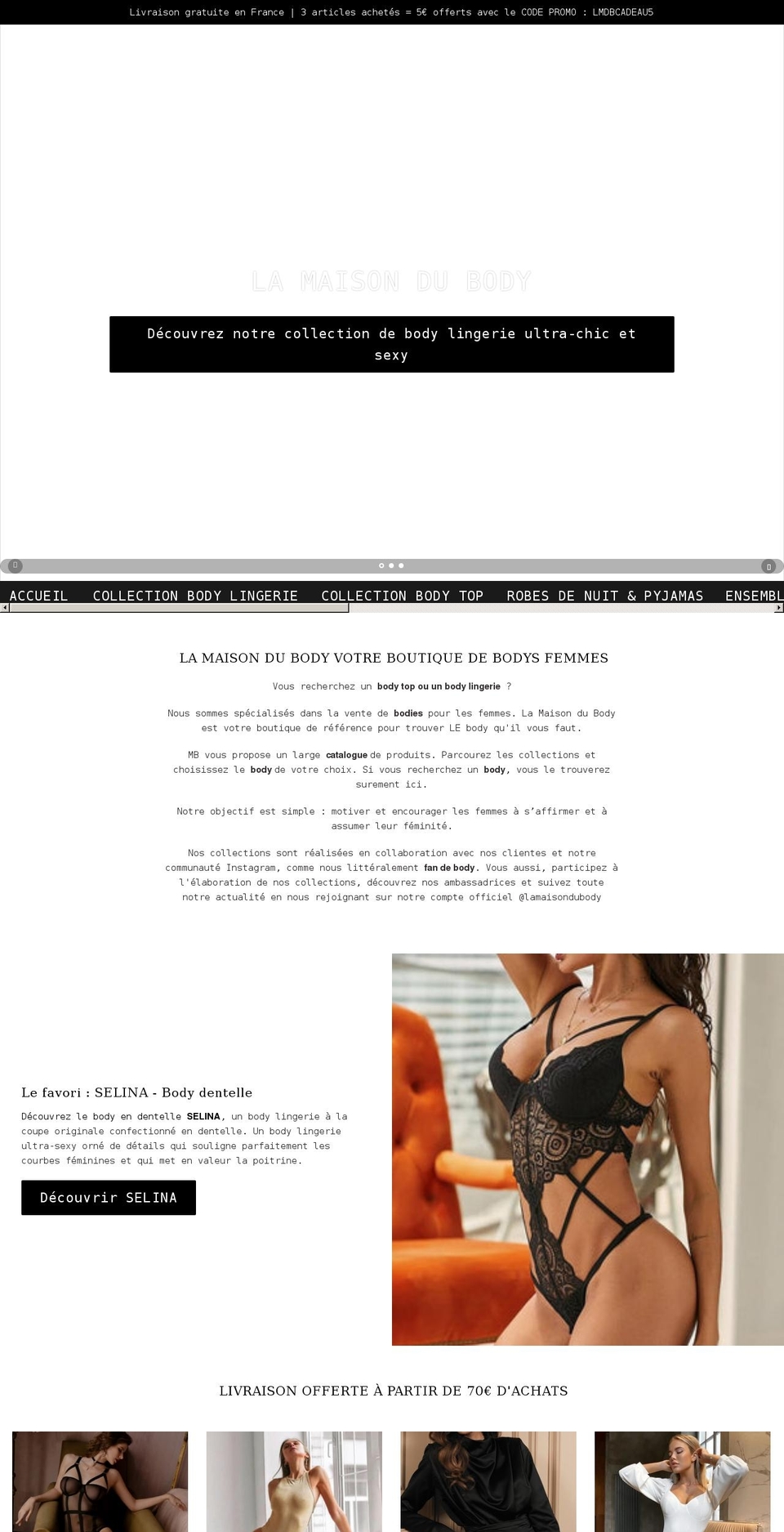 lamaisondubody.com shopify website screenshot
