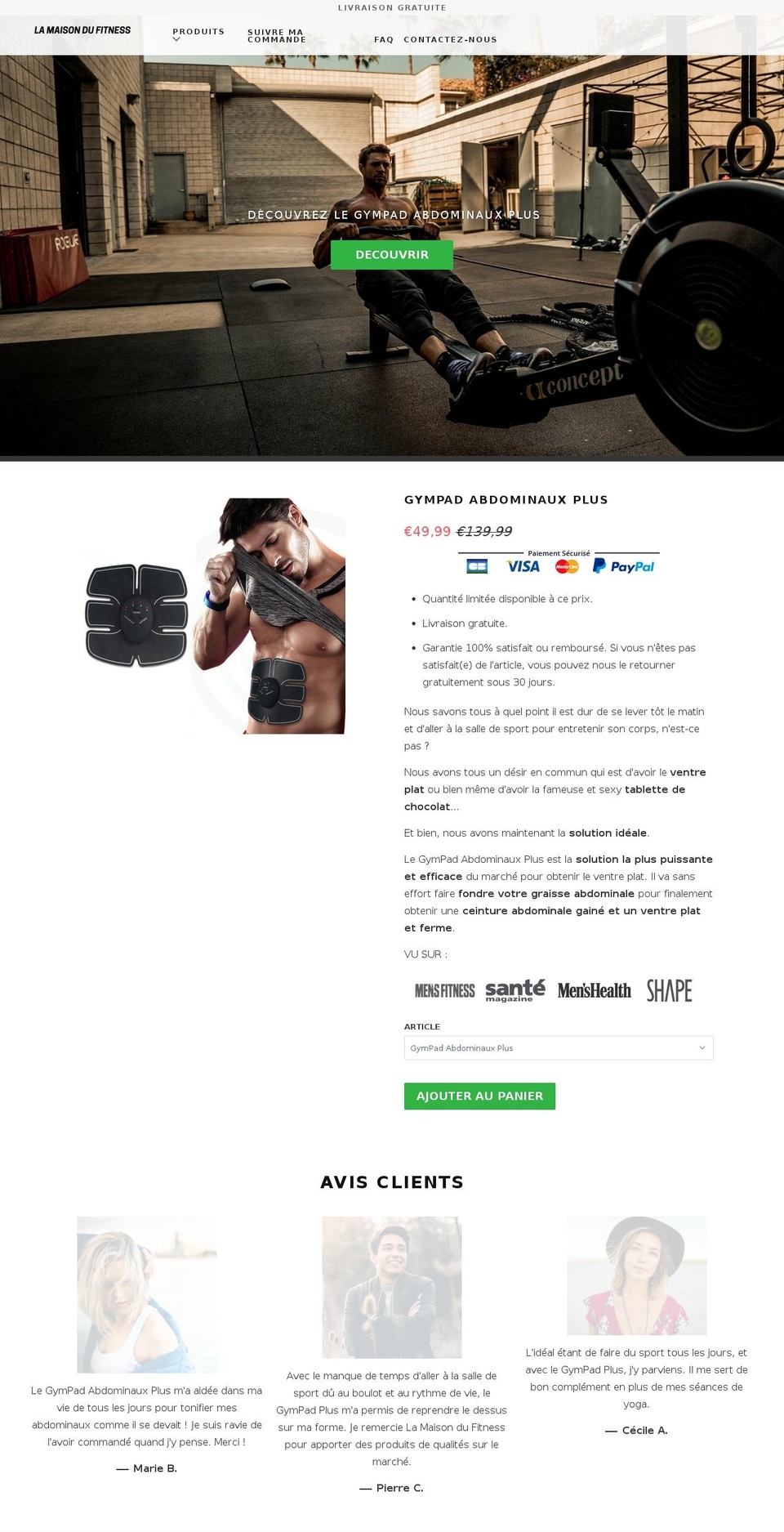 lamaisondufitness.fr shopify website screenshot