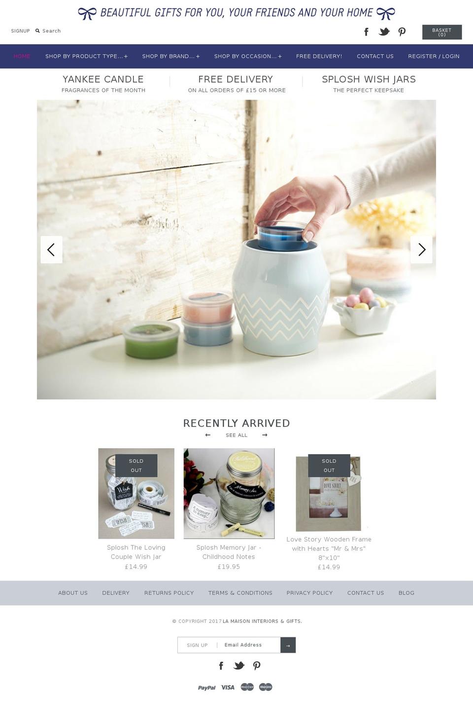 lamaisoninteriorsandgifts.com shopify website screenshot