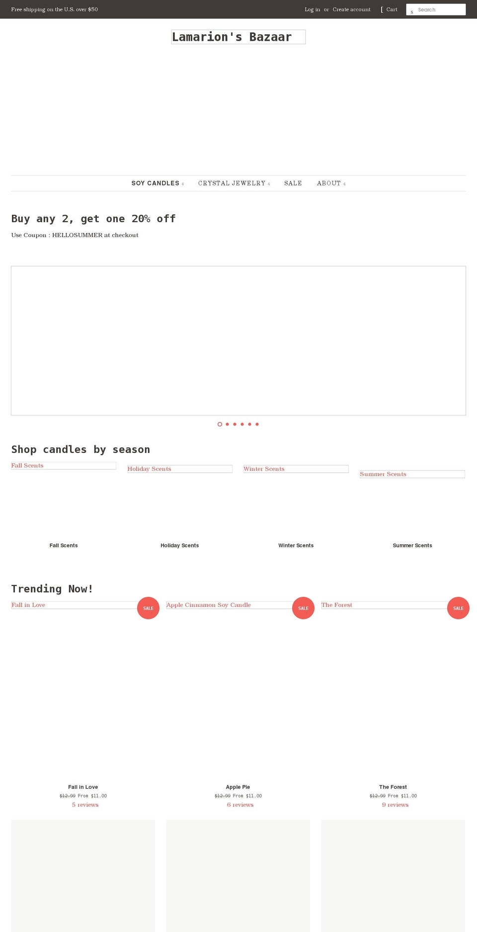 lamarionsbazaar.com shopify website screenshot