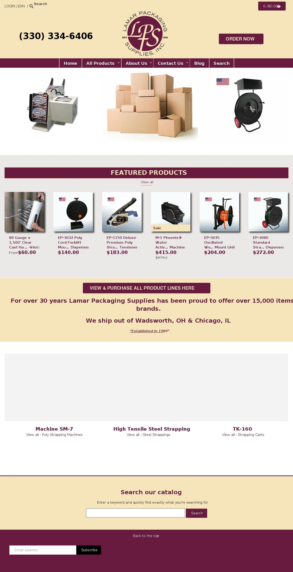 lamarpkg.com shopify website screenshot